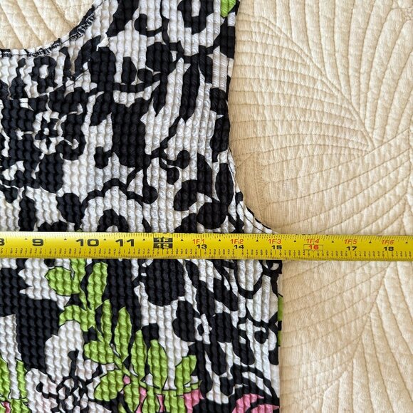 Retro Floral Sleeveless Magic Popcorn Bubble Crinkle Top One Size - Picture 8 of 9